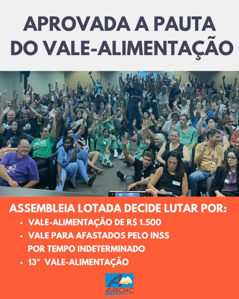 Vale-alimentação: Assembleia Geral aprova a pauta de negociação